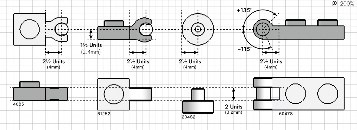 Draft illustration from my upcoming book 'The LEGO Parts Guide' showing the Clip/Bar Connector Pair .