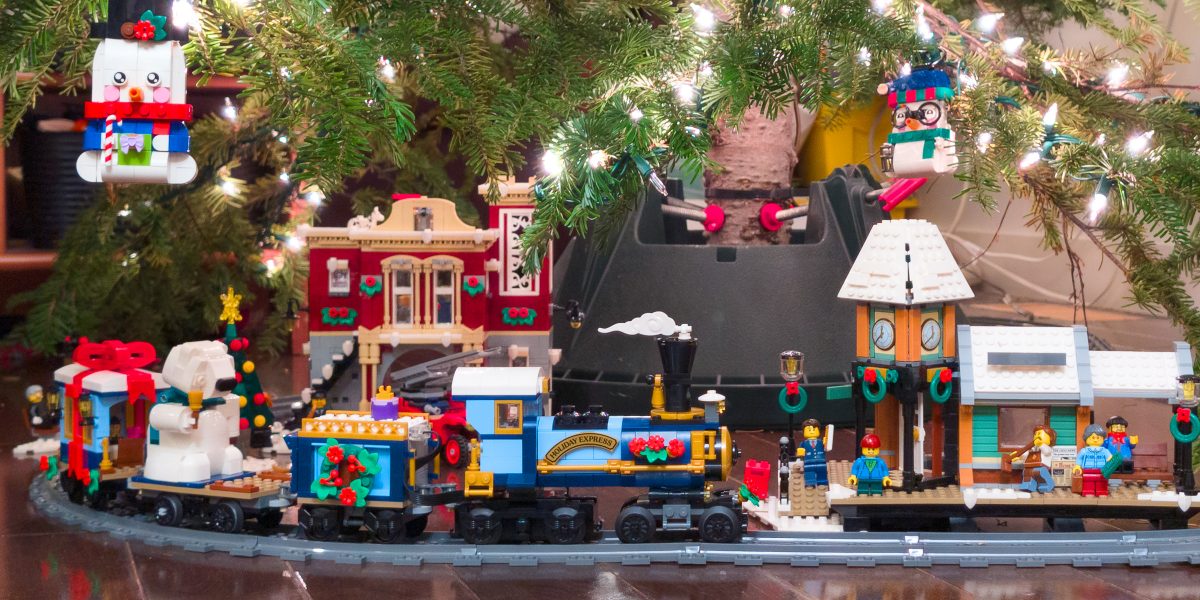 #10361 Holiday Express Train in a small Winter Village scene.