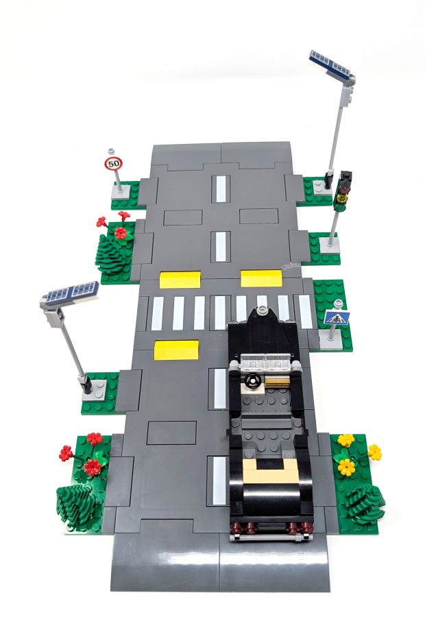 Road plates are designed for 6 stud wide cars.