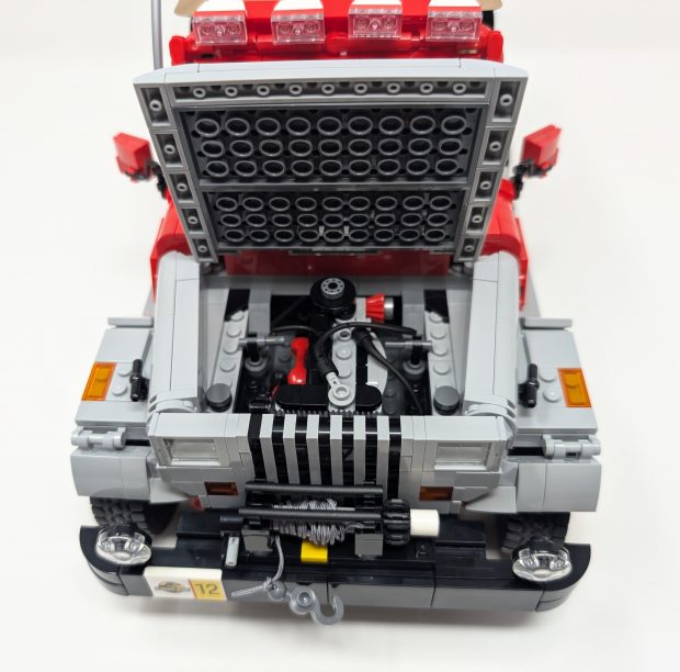 Although covered, the engine shows great attention to detail.