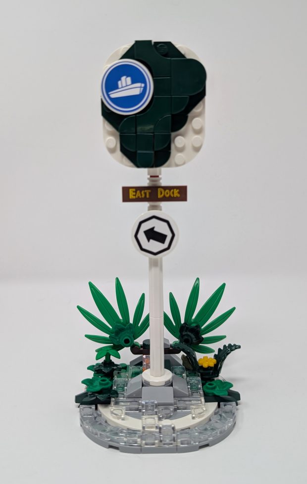 Iconic East Dock sign from is a niche addition to this set.