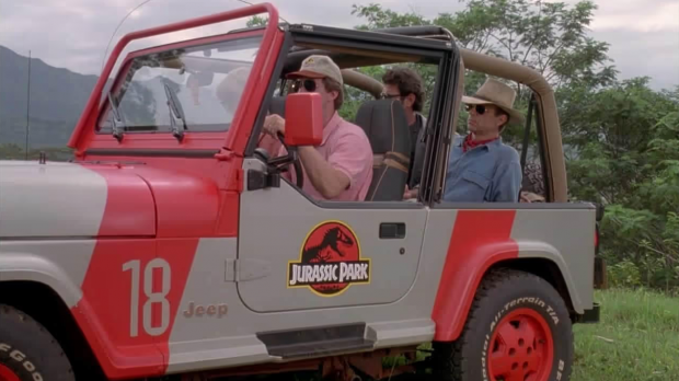 Jurassic Park's Jeep Wrangler is one of the most recognizable on screen vehicles. (Source: Amblin Entertainment).