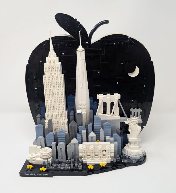 The apple ties the entire structure together.