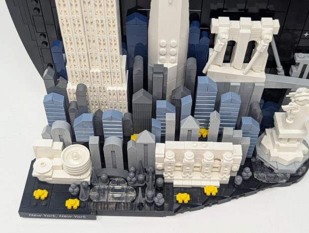 Each layer of buildings is a different shade.