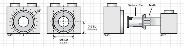 Click Socket - Preview of Technical Diagram from my upcoming book, The LEGO Parts Guide.