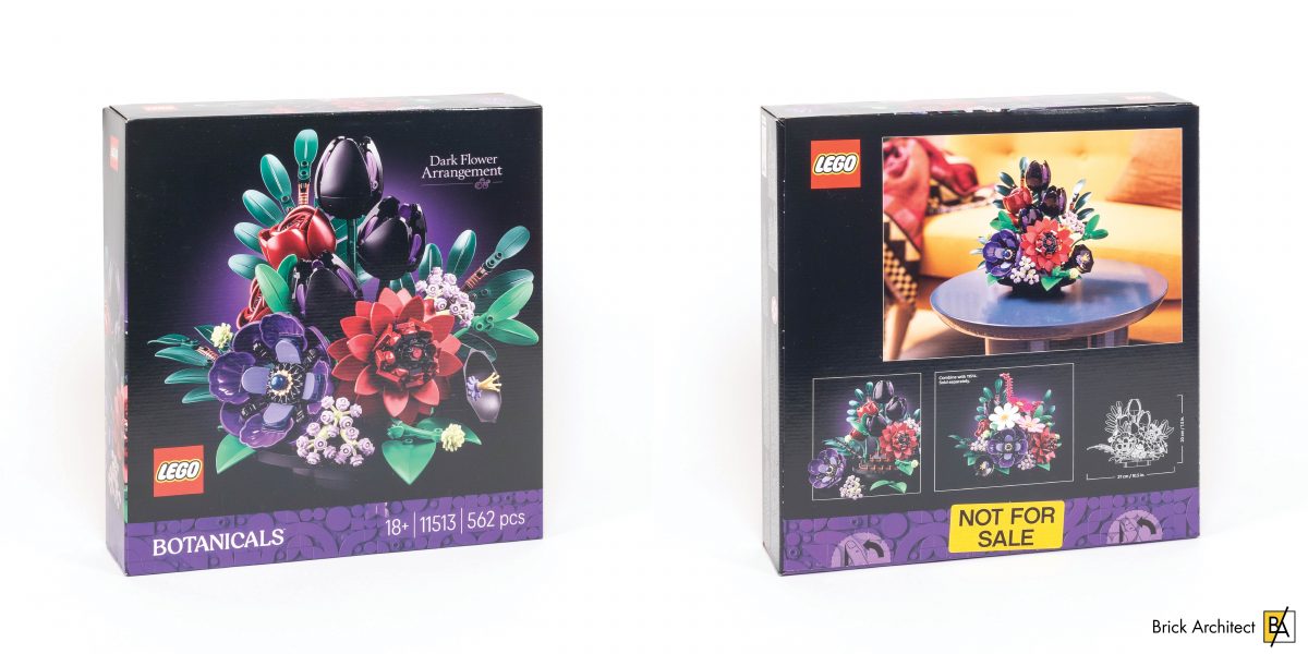 #11513 Dark Flower Arrangement - Box Front and Back.