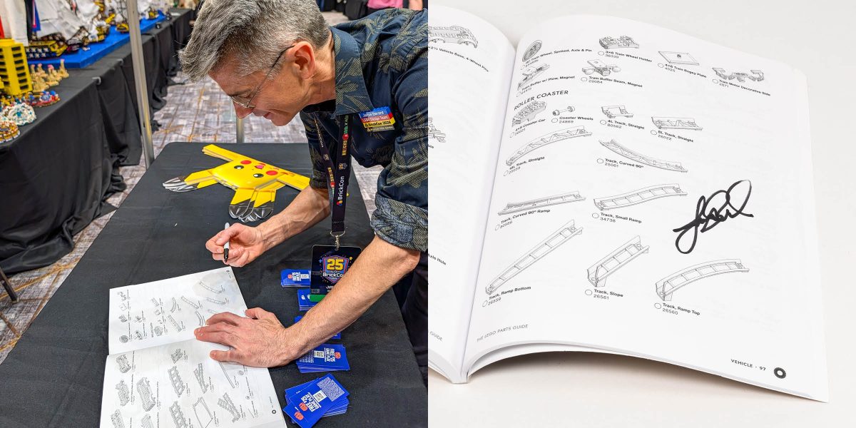 Jamie Berard signed my book on the page featuring all of the Rollercoaster parts.